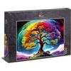 Ulmer Puzzleschmiede - Rainbow-Tree Puzzle da 1000 pezzi: Albero della vita colori arcobaleno su sfondo cosmico - Qualità Made in Germany