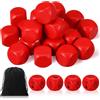 Kasyat 20 Pezzi Vuoti Fai da Te Dadi Non Verniciati Dadi Semplici con Angoli Arrotondati Blocchi a 6 Facce(Rosso,20 mm)
