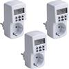 Meister Timer digitale, 1800 W, 3 pezzi, estate e inverno, 10 programmi configurabili con funzione conto alla rovescia e generatore casuale/timer per presa con interruttore casuale/7474050, bianco