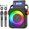 JYX Karaoke con 2 Microfono Wireless per Adulti, 120W Altoparlante Karaoke Portatile Bluetooth 5.3, Sistema PA con Regolazione Eco, Supporta TWS/TF Card/USB/AUX/Live, Canta Tu Karaoke 2026
