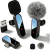 Bayanbulu Microfono Lavalier Wireless per iPad e Smartphone Android - Mini Microfono per Registrazione Video, TikTok, Vlogging e YouTube - Cancellazione del Rumore - Microfono a Clip Plug-and-Play(Black)