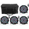 U`King UKing, 4 pezzi LED Par Light con Bag,72 W Faretto LED RGB DMX, 7 modalità, luce per feste, effetti di luce con telecomando, per DJ discoteca, matrimonio, Natale, palcoscenico