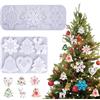FUKPO 2 Pezzi Stampi Resina Epossidica Natale, Stampo Silicone Candele Natale, Stampi Candela Gesso Sapone Fai da Te Natalizi Fiocco di Neve Albero di Natalizie Renna Amore Campana Alberi Natalizia