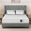 Yaheetech Materasso Matrimoniale 160 x 200 cm Altezza 23 cm a Molle Insacchettate con 7 Zone di Supporto Media Rigidità H3 Traspirante e Ergonomico Spedito Sottovuoto Arrotolato Bianco