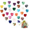 badaren Pietre Naturali Curative, Pietre di del Cuore, Cristalli a Forma di Cuore, 31Pz Set Portafortuna Colorate per Meditazione, Chakra, Reiki Bilanciamento, Dell'energia, Decorazioni