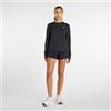 New Balance Donna RC Essential Long Sleeve in Nero, Maglia di Poliestere, Taglia S