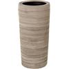 DRW Portaombrelli rotondo in ceramica in beige a righe 50 x 25 x 25 cm