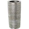 DRW Portaombrelli rotondo in ceramica in argento ruvido 50x25x25 cm