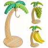 Touosy Porta Banana in Legno con Gancio per Banane, Porta Frutta da Tavolo Portafrutta, Gadget Cucina per Banane Fresche, Staccabile Divertente Supporto Frutta Decorazione & Conservazione