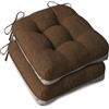 AddGrace Set di 2 cuscini extra spessi per sedie da pranzo, antiscivolo, morbidi, per sala da pranzo, con lacci, 40 x 40 x 10 cm, colore: caffè