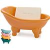 dodococa 1 pezzo mini vasca da bagno con piedini in ceramica colorata da 14,2 cm, portasapone decorativo, piccolo vaso per piante, organizer per trucchi, contenitore, vasca per criceti (arancione)