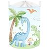 HUUMONSS Cesta Porta Biancheria Dinosauro Cestini Portaoggetti, 63L | Pieghevole Grande Tessuto, Cesta Indumenti Sporchi per Bambini Giocattoli Libri, Bagno Camera Letto,Rettili Preistorici