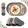 ROEOWENE 4PCS Tovagliette Americane Lavabili Ovali Tovagliette per Tavolo