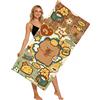 WFKKMEQ Capybara Telo Mare, Capybara Asciugamano da Spiaggia, Coperta da Spiaggia da Viaggio Teli Mare Microfibra per spiaggia Piscina Yoga Sport Fitness-D