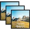 Hoikwo Cornice 30x30,Cornice Nera in PVC, Cornice Foto da Tavolo o Parete, Confezione da 3 Pezzi