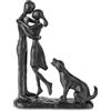 Sziqiqi Regali per il Matrimonio Anniversario di Ferro: Statuetta Anniversario Matrimonio per Lei Lui Coppia Moglie Marito - Regalo per Fidanzamento Natale San Valentino - Statua di Coppia con Cane