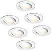 HCFEI Set di 6 faretti da incasso a LED a intensità variabile 230V, profondità di montaggio 68 mm, foro incluso 6 x LED dimmerabili GU10 modulo 3W bianco caldo 3000K, 320lm, nichel spazzolato, orientabile