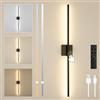 SUCIKORIO 1 Pezzo 100cm Ricaricabile LED Applique da Parete Interno Senza Corrente, Batterie Lampada da Parete Senza Fili Moderno Appliques da Parete Up Down Dimmerabile 3000K-6500K con Telecomando