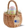 Creative Home Cestino Pasquale in Vimini con Manico | Piccolo 10 x 10 x 16 cm (+/- 2 cm) | Cestino Intrecciata a Mano, Cesto Regalo, Frutta, Decorativo | Colore Naturale | Cesto di Pasqua, Festa