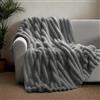 SHANNA Coperta in peluche a forma di coniglio, super morbida, spessa 540 g/m², in flanella, calda, per divano, per letto, divano, camera da letto, ufficio, grigio scuro, 160 x 200 cm