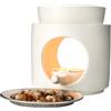 Yeerockal Portaincenso Diffusore di Profumi 2 in 1 con Base e Ciotola per Aromaterapia e Decorazione (Bianco)