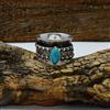 Handmade Babbo Natale Rosa Turchese Gemma 925 Argento Sterling Spinner Handmade Anello