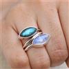 Buona Look Pietra Labradorite 925 Argento Sterling Mano Anello Tutte le Misure