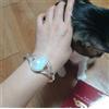 Pietra Lunare Arcobaleno Gemma 925 Argento Sterling Fatto a Mano Bracciale RM-25