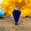 Handmade Exquisite Tanzanite Gemma 925 Argento Sterling Handmade Anello Bara Tutti Misura