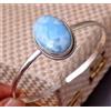 Bracciale Cuff In Argento Sterling 925 Fatto A Mano In Larimar