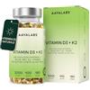 AAVALABS Vitamina D3 K2 Alto Assorbimento Olio Extravergine d'Oliva - Vitamina D3 2000 UI + Vitamina K2 MK7 100 μg - Vitamina D 2000 UI e Vitamina K - 180 Capsule (Confezione da 2)