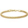 MIORE Bracciale Donna Argento 925 Placcato Oro Giallo 18K, Made in Italy, 18 +3 cm, Design Innovativo Ipoallergenico, Confezionato in un Elegante Portagioie, Gioiello Raffinato per Ogni Occasione