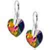 LillyMarie LILLY MARIE Orecchini In Argento Con Forma Di Cuore E Cristalli Multicolori