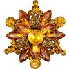 Clearine Spilla da Donna Art Deco Marquise Rhiestone Fiore per Party Prom Champagne Antique-Oro-Fondo