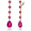 Clearine Orecchini a clip da donna, splendidi strass lucidi, orecchini a goccia di cristallo, orecchini lunghi per matrimoni, feste e balli, Cristallo
