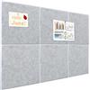 Okydoky Bacheca in feltro autoadesiva, 90 x 60 cm, lavagna per promemoria, bacheca in sughero, per casa, ufficio, scuola, grigio (GY-3030-6p)