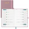 BEZEND Agenda 2026 2027 Settimanale A5 con Doppio Orario - 21 x 15,5 cm | 18 Mesi Diario Scuola da Lug.26 a Dic.27 per Lavoro e Vita o Due Persone, Copertina Rigida in Pelle PU - Rosa