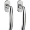 FELGNER set di 2 finestre Torino | quincelleria per finestre moderna acciaio inox | maniglie ergonomiche per sicurezza con funzione rotazione basculante | rosetta ovale | acciaio inox opaco