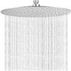 Vexnaro Soffione Doccia 25.4cm, Testa Doccia Rotonda in Inox 304, Doccia Fissa con Regolazione 360°, Alta Pressione, Finitura Cromata, Facile da Installare e Pulire (25.4cm)