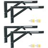 Pxyelec - 4 staffe pieghevoli per mensole da 40,6 cm, in acciaio INOX resistente, per banco da lavoro fai da te salvaspazio, con viti di montaggio