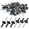 Alethron 50 rivetti ciechi, rivetti in alluminio laccato con testa grande, rivetti ciechi 4,8 x 20 mm, colore antracite, nero, rivetti in alluminio e mandrino in acciaio per rivetti ciechi