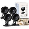 Surfola Telecamera Wi-Fi Interno, 1080P FHD Videocamera Sorveglianza per Neonati/Animali con Rilevamento Movimento e Sonoro AI, Visione Notturna, Audio Bidirezionale, Alexa e Google Home, 4-pack