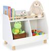 Relaxdays Scaffale per Bambini Relaxdays, 2 Scomparti Aperti, HxLxP: 52 x 72 x 38 cm, scaffale per Giocattoli, Bianco/Naturale