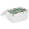 Relaxdays Cestino con Coperchio, Portaoggetti da Bagno, PP Intrecciato, HLP 10,5x19,5x14,5 cm, Bianco