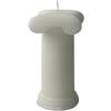 Cereria Di Giorgio - Candela Decorativa a Colonna Dorica- Colore Bianco Cloud - Altezza 12,5 cm - Con Sacchetto Regalo - Artigianale