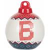 Villa d'Este Home Tivoli Monogram B Palla natalizia in ceramica effetto maglia Ø 9,5 cm