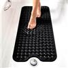edihome, Tappetino Doccia Antiscivolo, 100x40 cm, Tappeto Bagno, Bolle con Ventose Senza BPA, Antibatterico, Resistente alla Muffa, Lavabile in Lavatrice, Sicurezza Familiare (Grigio scuro, 100x40 cm)