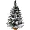 Megashopitalia Albero Di Natale Pinetto Innevato 60 Cm Fogliame Folto e Realistico In PVC, Base In Juta Albero Di Natale Piccolo Da Appoggio Pronto
