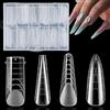 Funklu Unghie Finte Nail System Dual Nail Form,4 Stili Acrilico Tips Unghie con Scala Graduata per Unghie Strumenti per Manicure,Ricostruzioni ManiNails e Tip Nail Art(96Pcs)