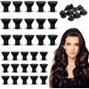VAEIORP 30x Bigodini in Silicone Senza Calore per Styling Facile e Notturno, Design Versatile per Capelli (15x Grandi, 15x Piccoli) (Nero)